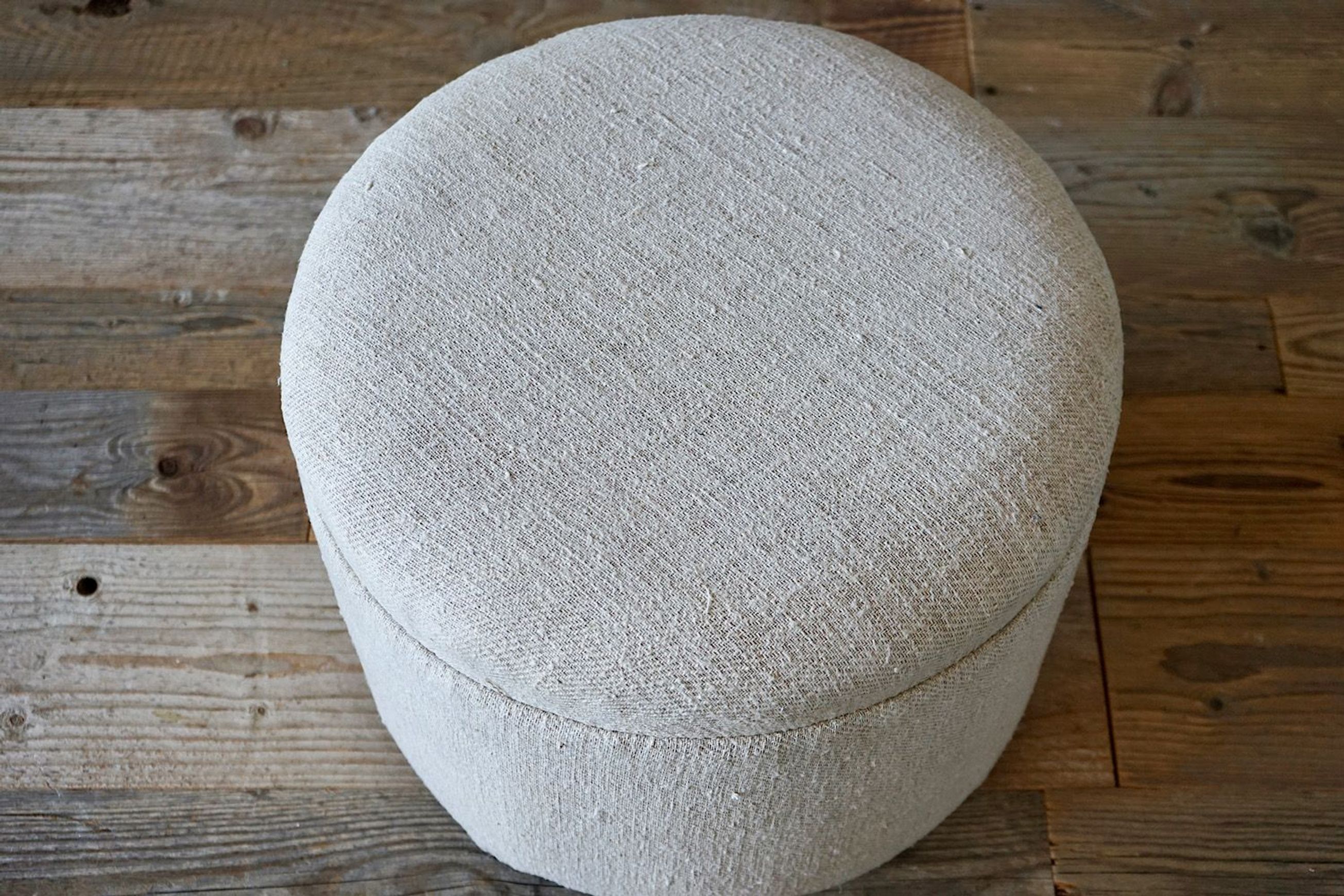 Antique French Linen Footstool