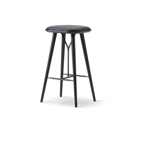 Spine Wood Stool Black by Fredericia
