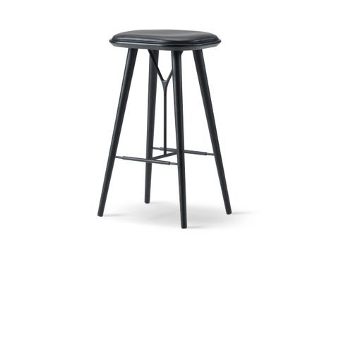 Spine Wood Stool Black by Fredericia