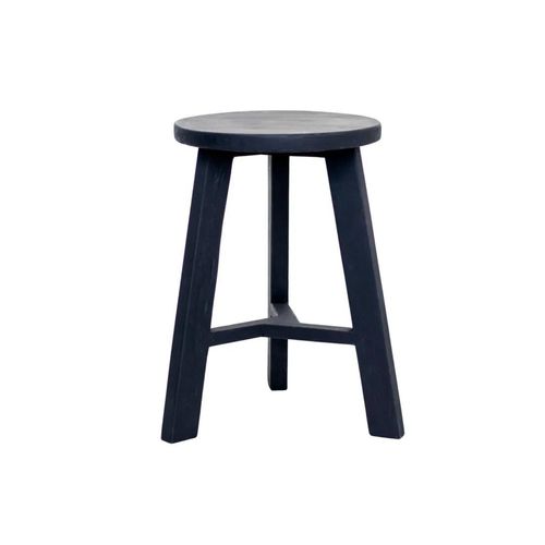 Reclaimed Teak Tripod Stool- Black