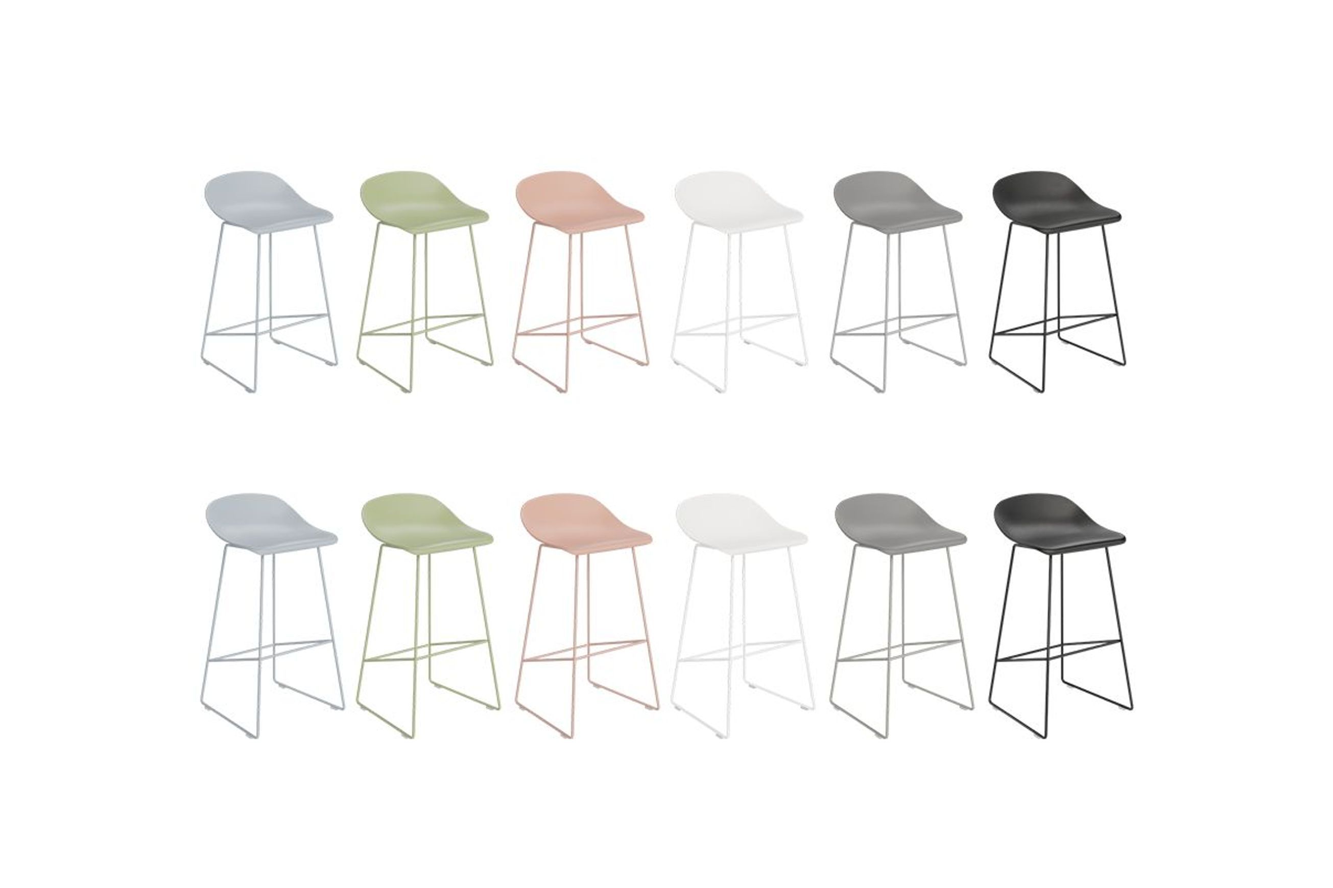 Pop Stool - Dusty Green Frame and Shell Seat