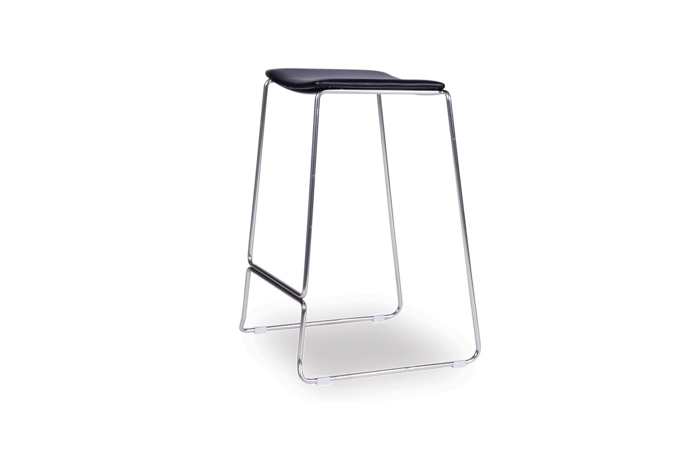 Ardent Stool - Brushed Steel - Black Pad