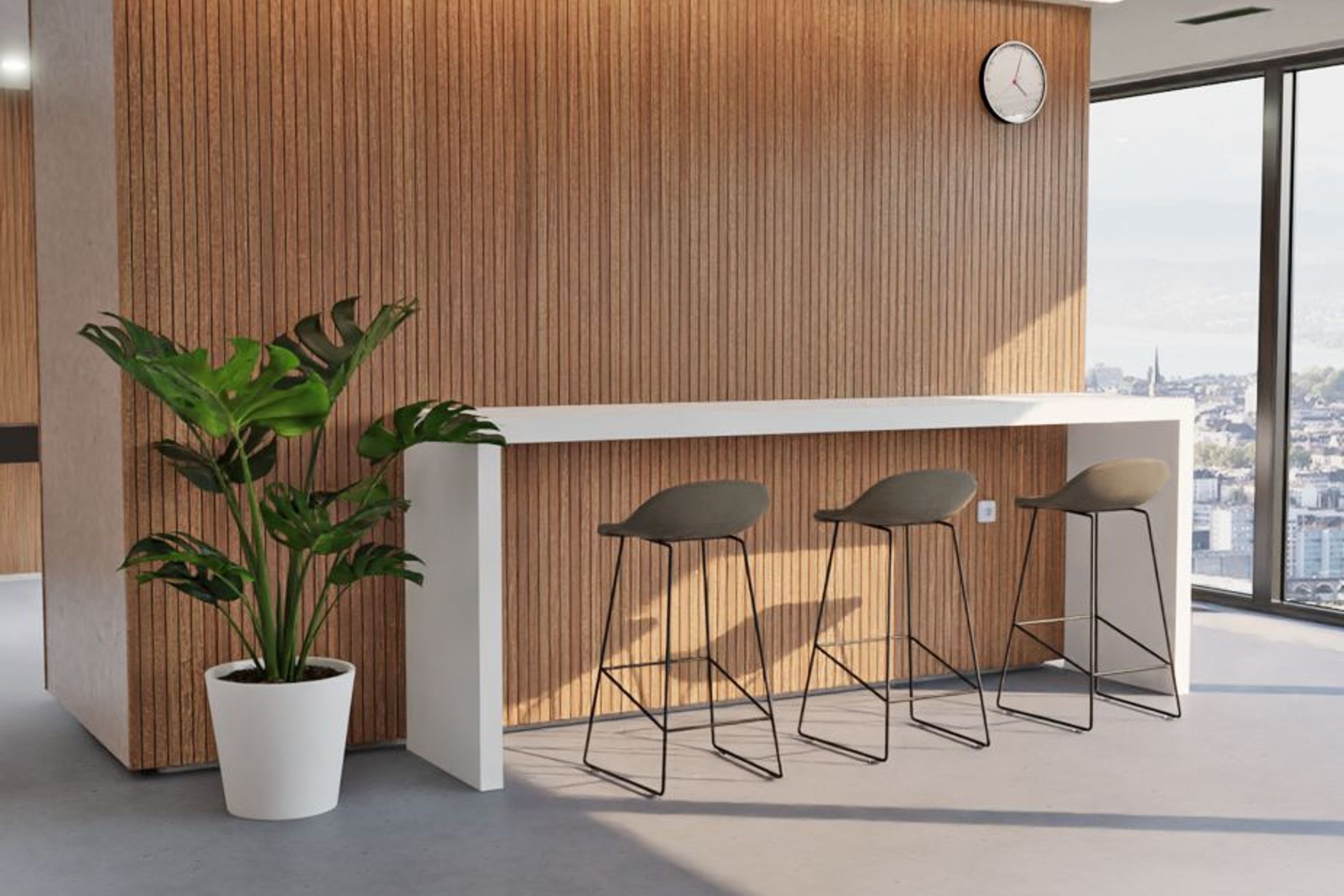 Pop Stool with Black Frame and Fabric Grey Seat