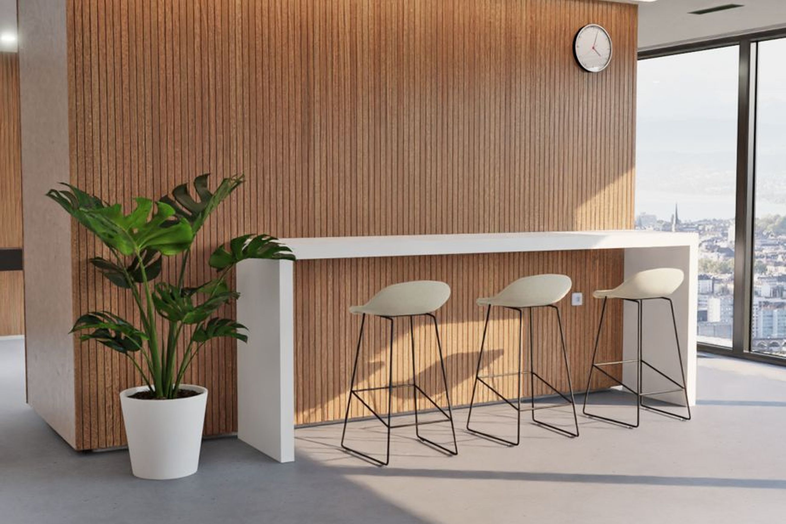 Pop Stool with Black Frame and Fabric Light Grey Seat