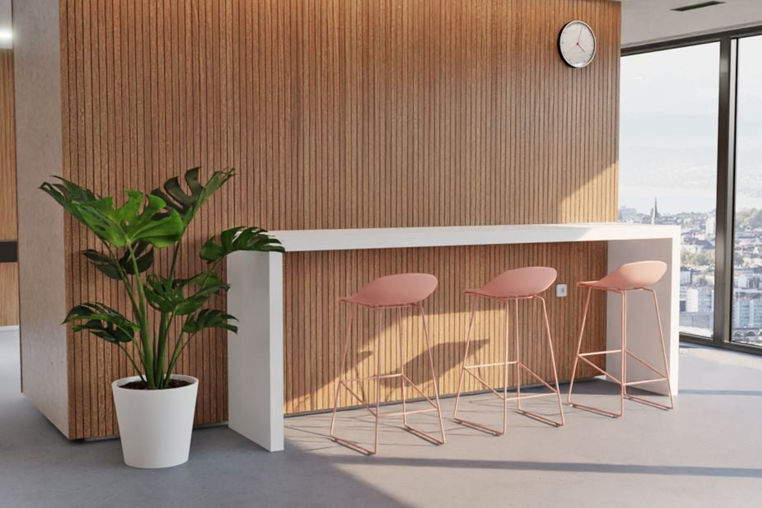Pop Stool - Soft Pink Frame and Shell Seat