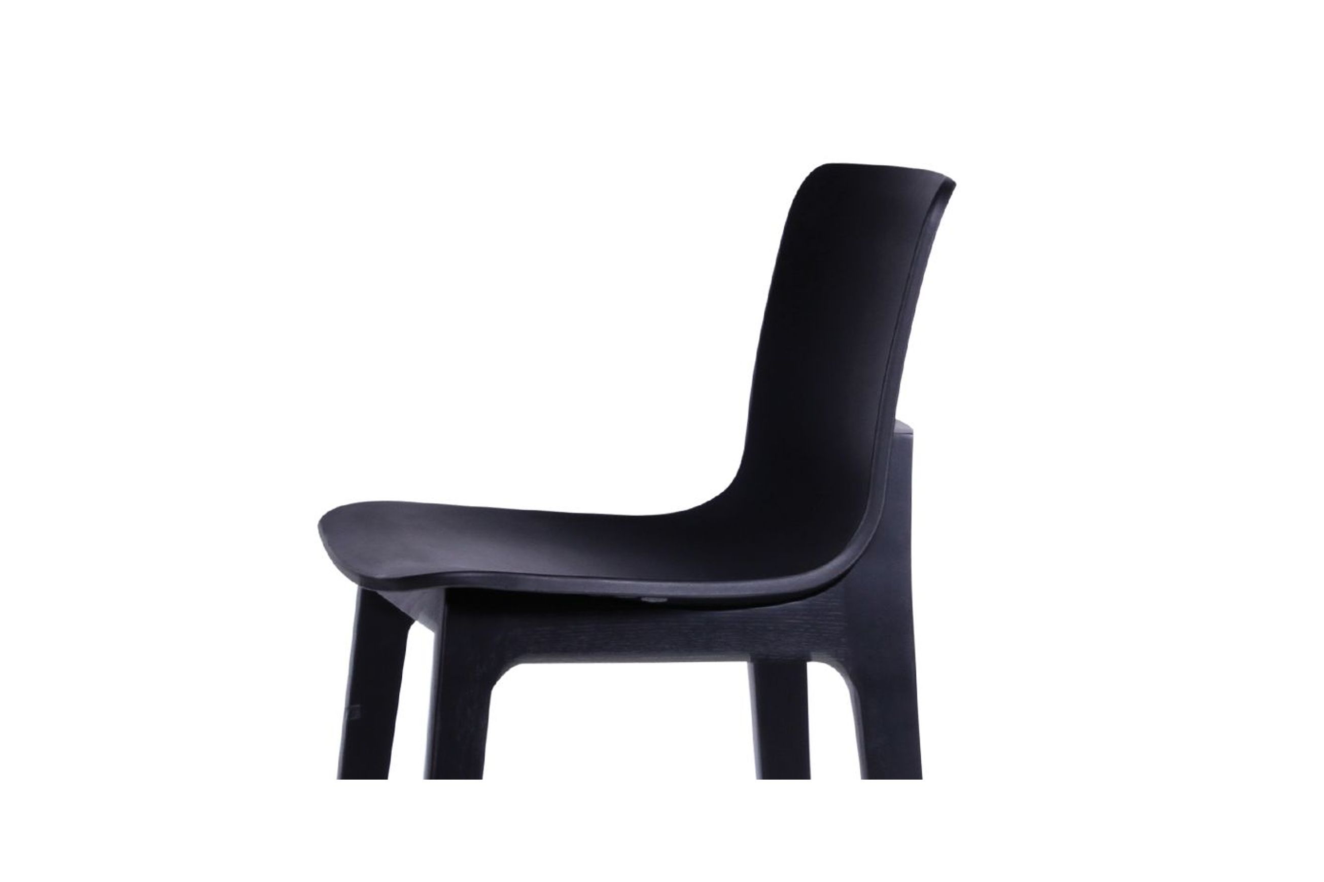 Ara Stool - Black - Black Shell - Kitchen Bench Seat Height 65cm - Black Seat - Black Ash legs