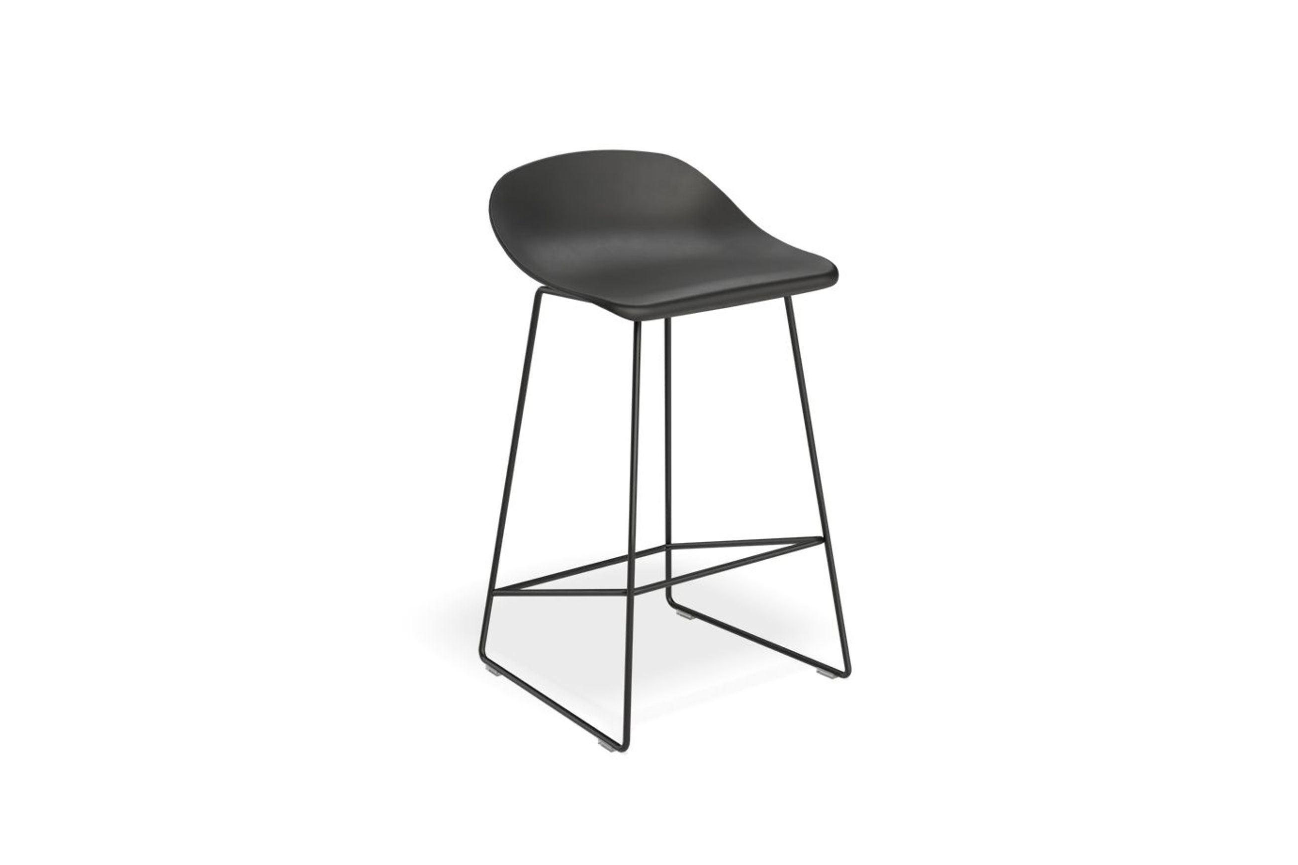 Pop Stool Black Frame and Black Shell Seat