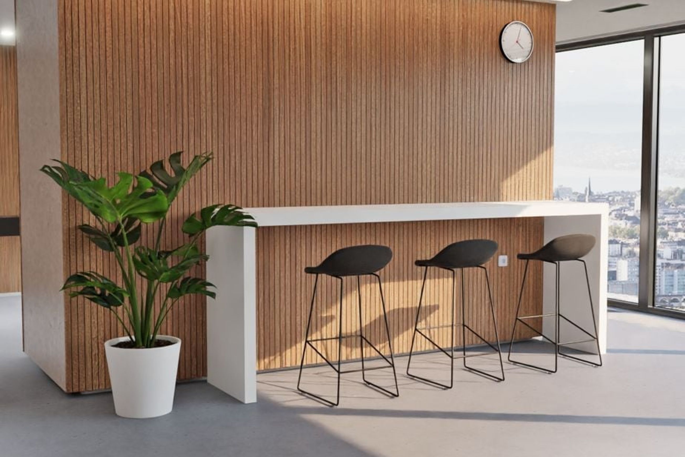 Pop Stool with Black Frame and Fabric Anthricite Seat