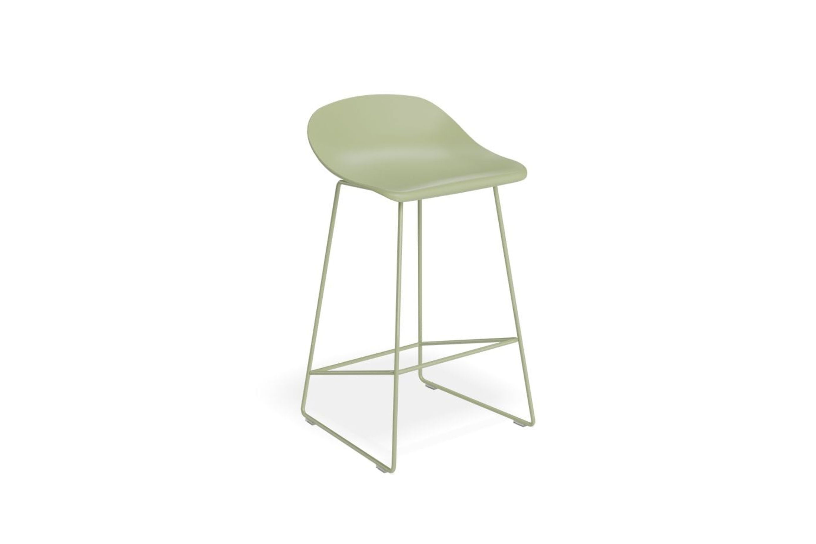 Pop Stool - Dusty Green Frame and Shell Seat