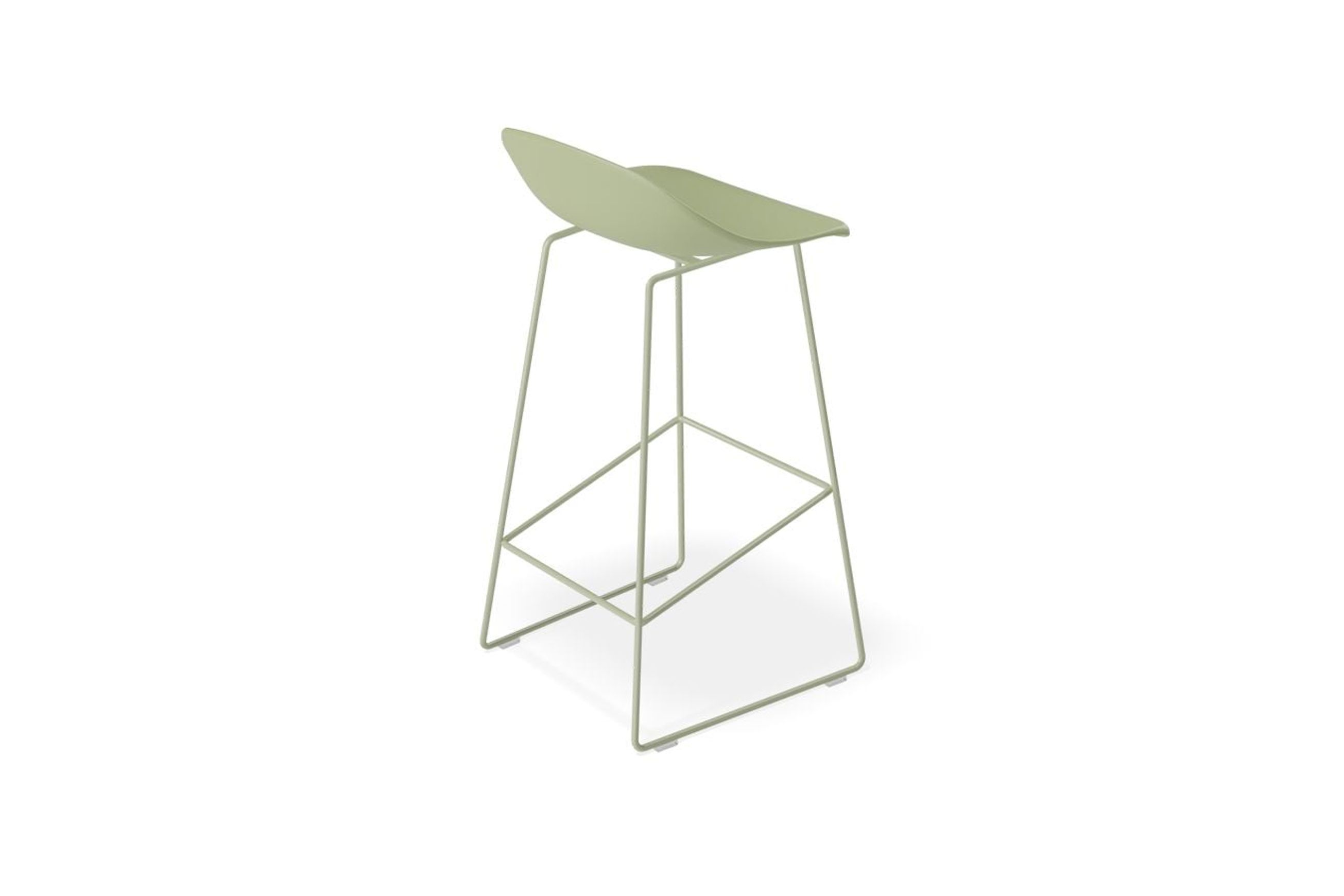 Pop Stool - Dusty Green Frame and Shell Seat