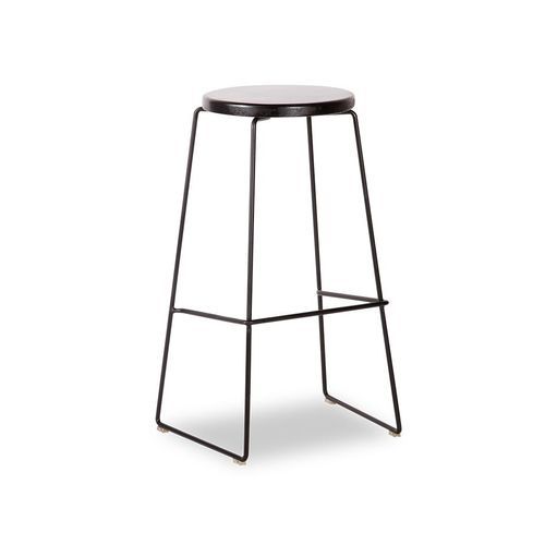 Hugo Bar Stool -  Black Seat - 68cm Round Seat