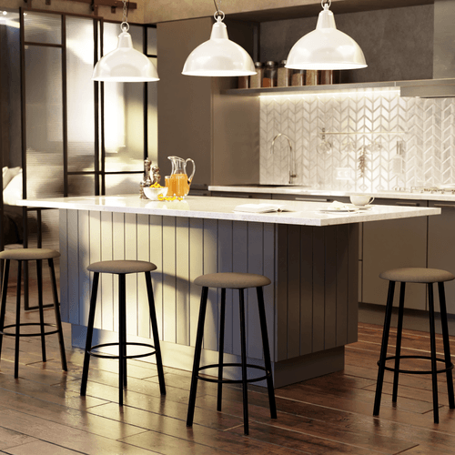 Atlas Bar Stool - Black with Fabric Pad Options