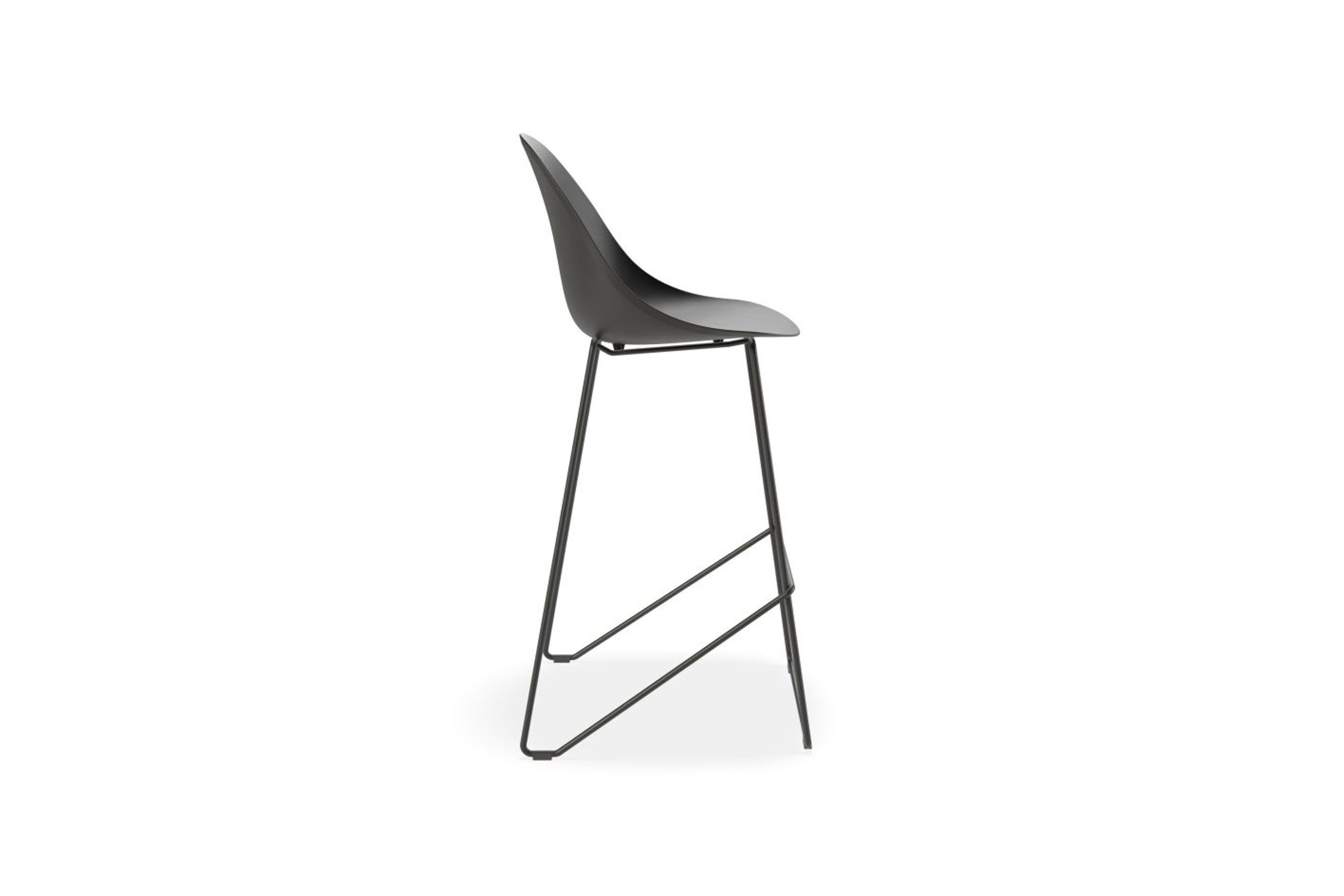 Pebble Black Stool Shell Seat - Counter Stool 75cm Seat