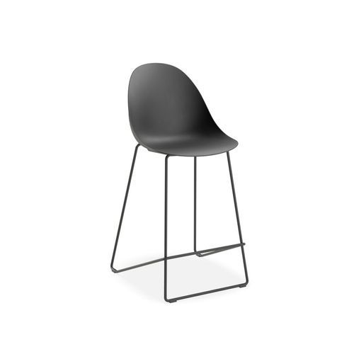Pebble Black Stool Shell Seat - Counter Stool 75cm Seat