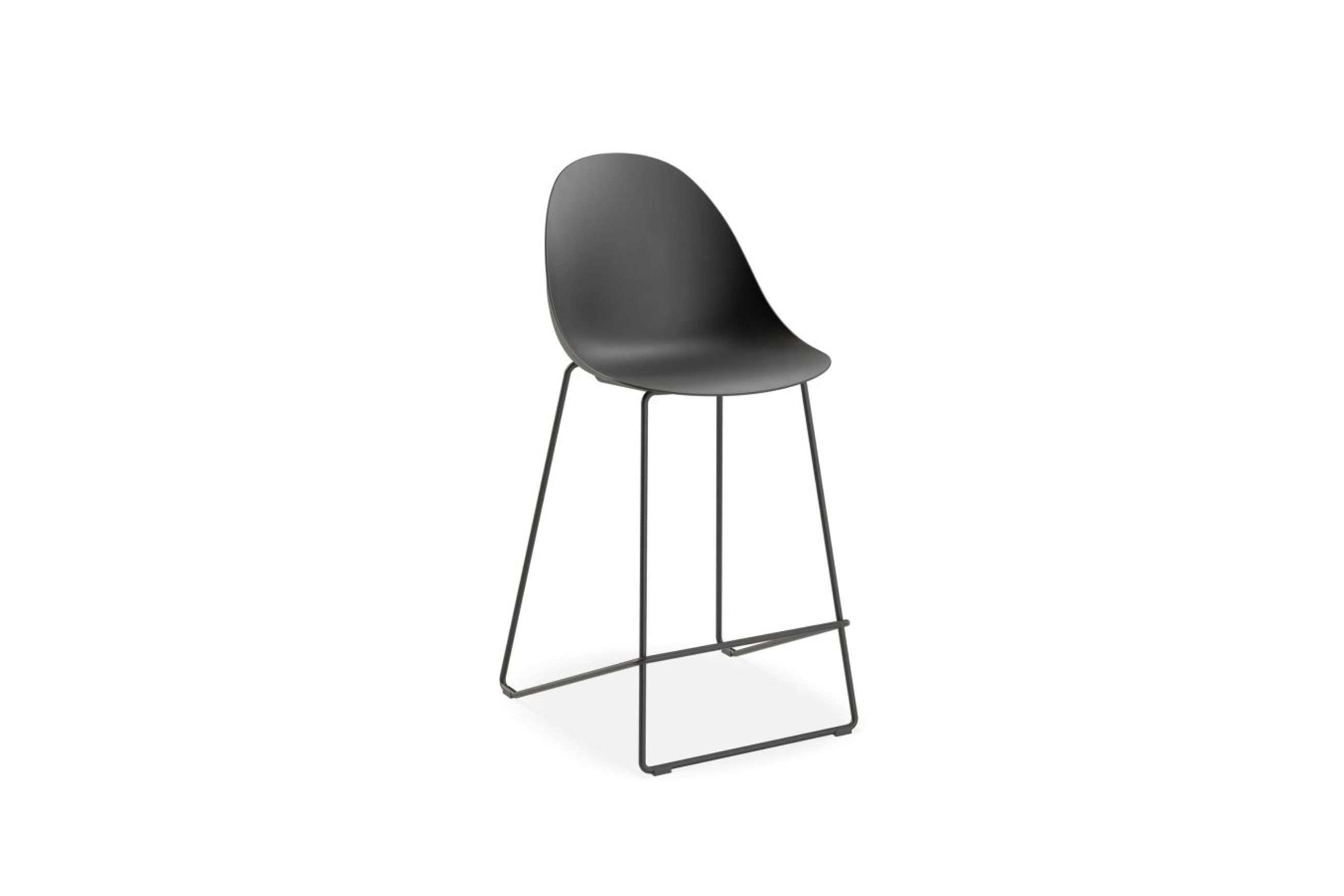 Pebble Black Stool Shell Seat - Counter Stool 75cm Seat