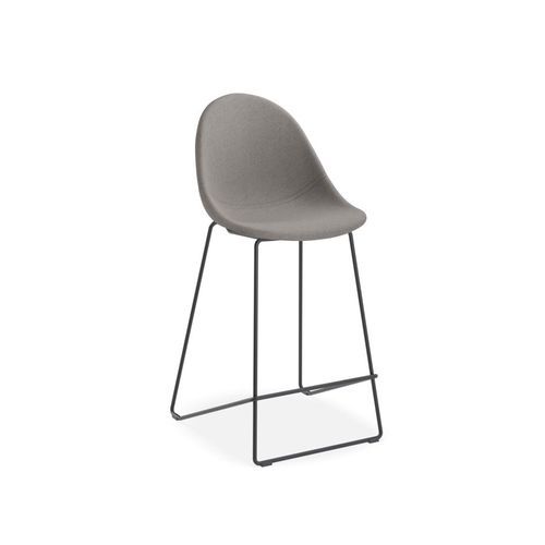 Pebble Fabric Grey Upholstered Stool - 75cm Seat Height