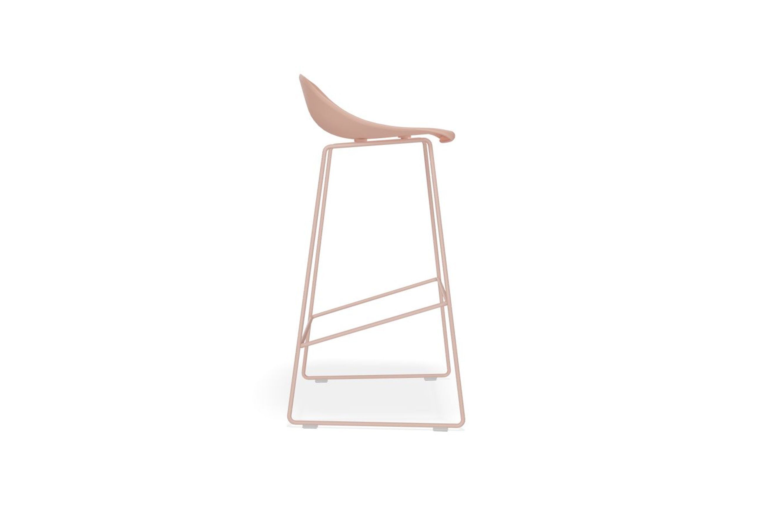 Pop Stool - Soft Pink Frame and Shell Seat