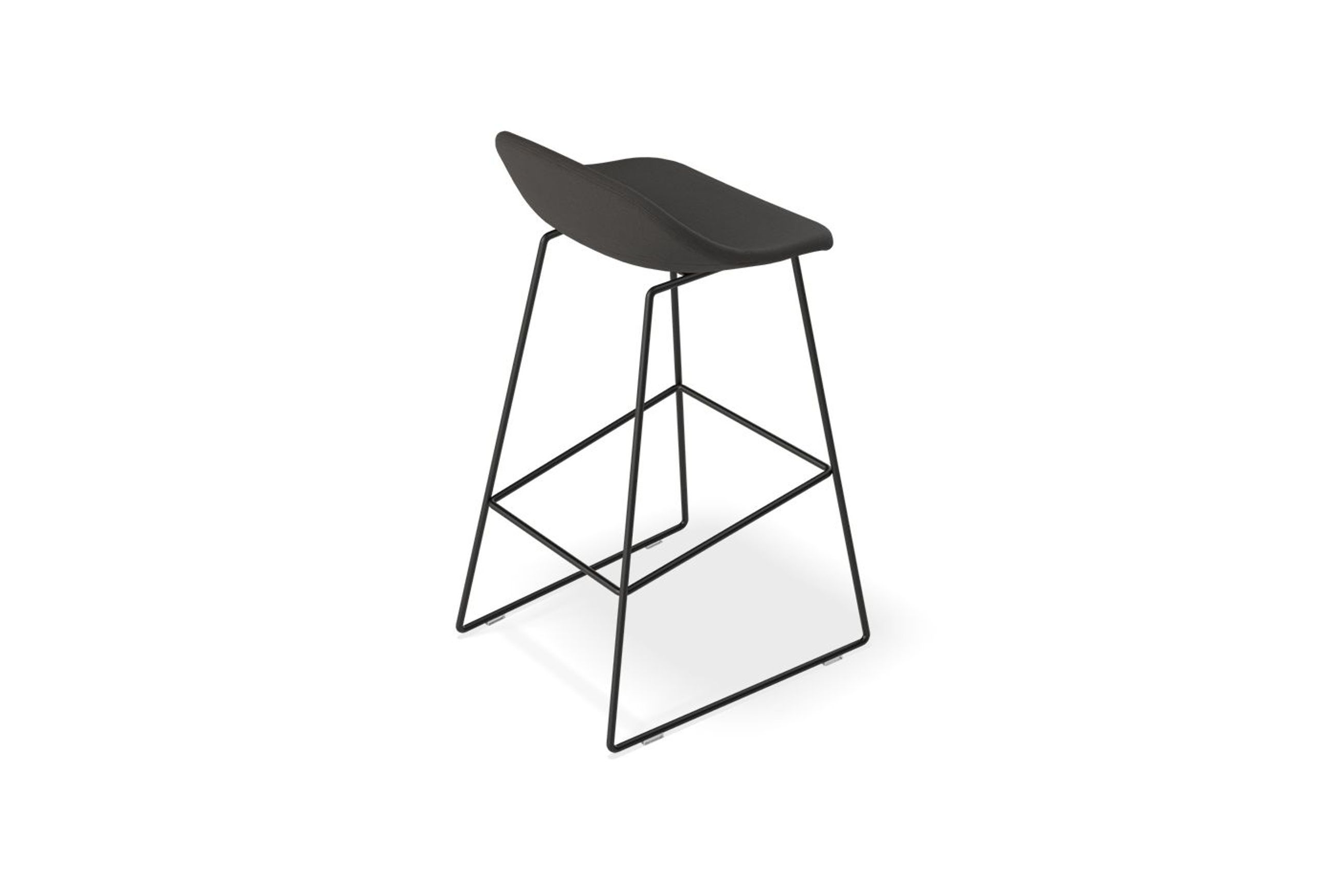 Pop Stool with Black Frame and Fabric Anthricite Seat