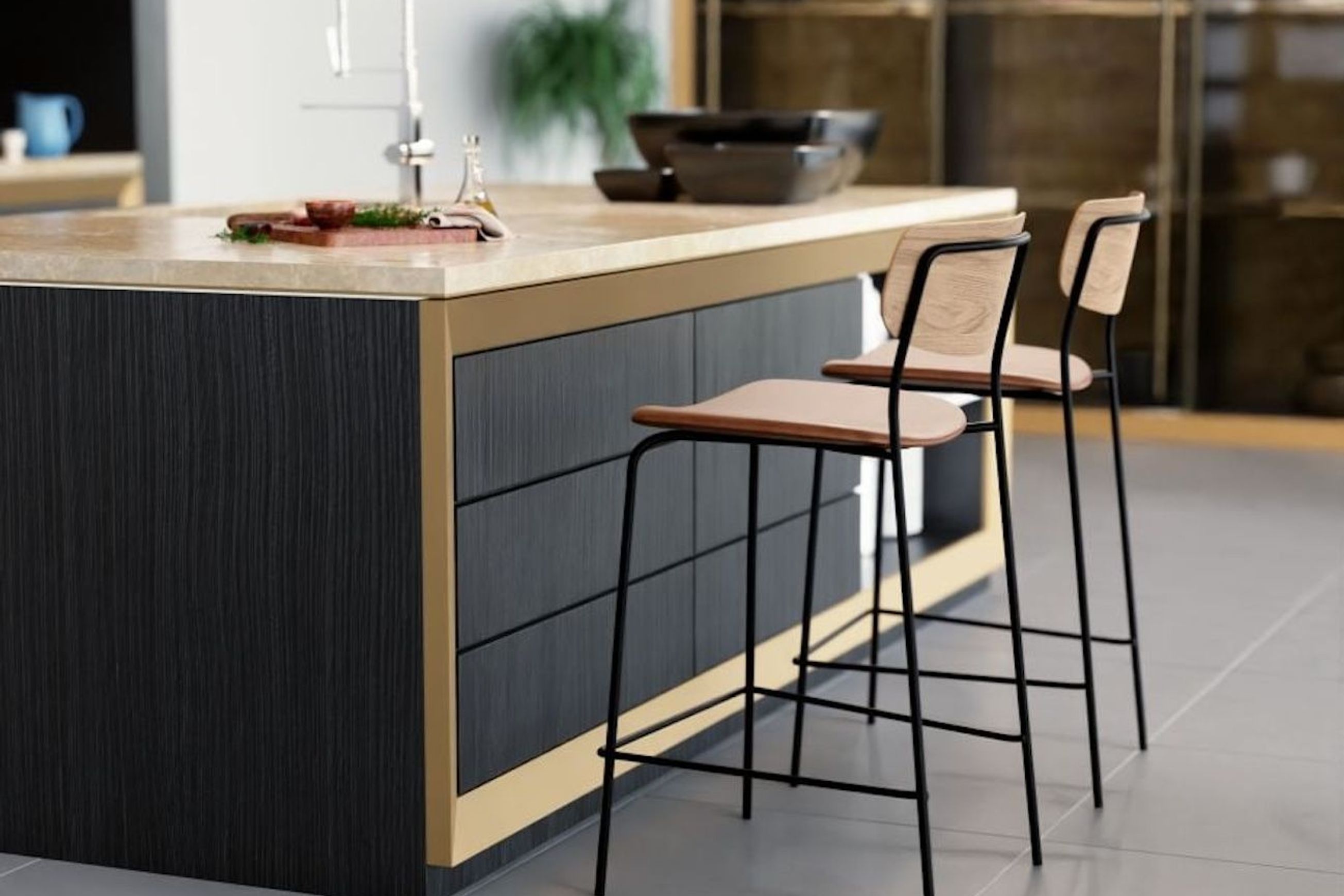 Rylie Stool Natural with Vegan Leather Seat