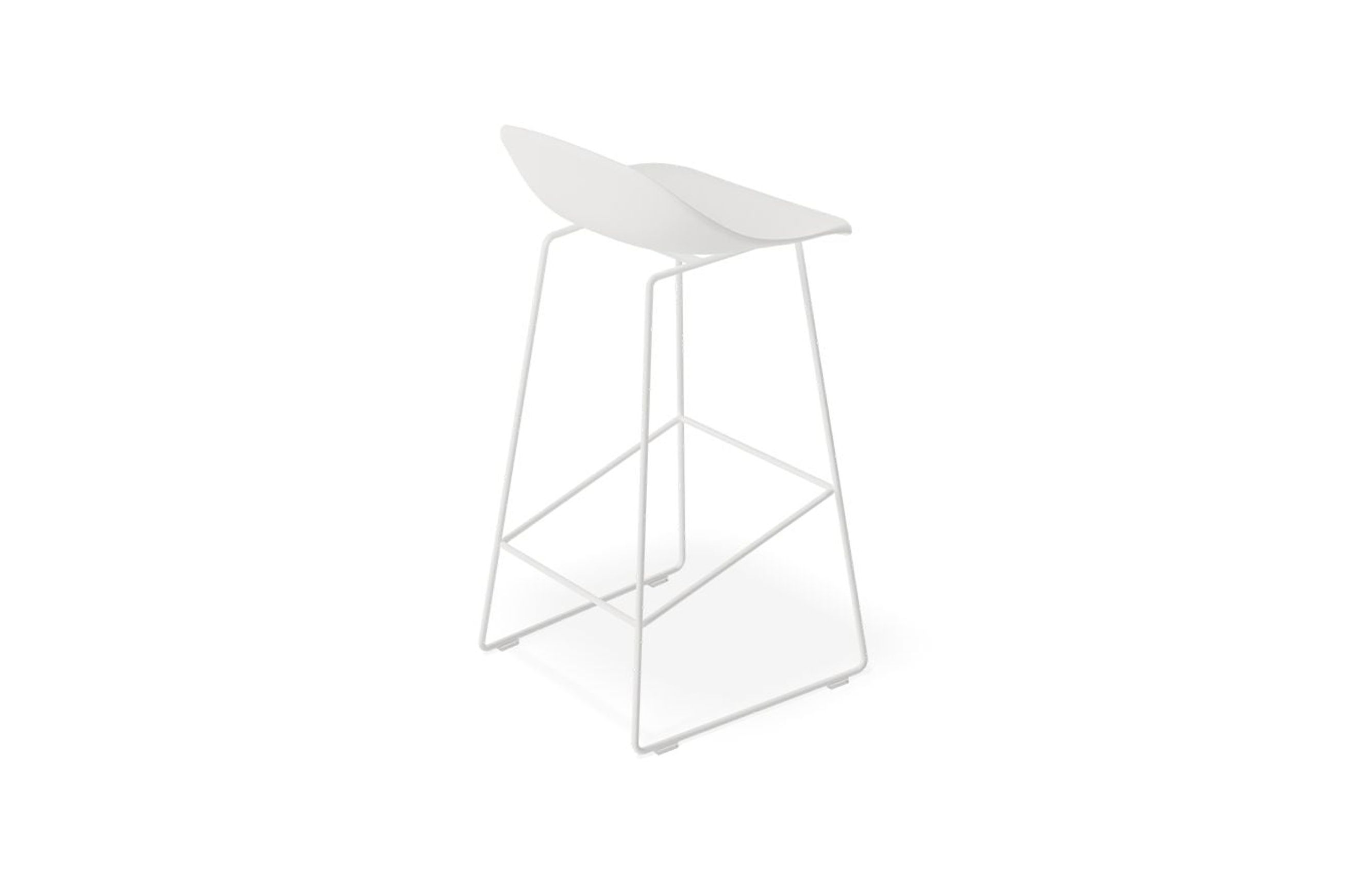 Pop Stool - White Frame and Shell Seat