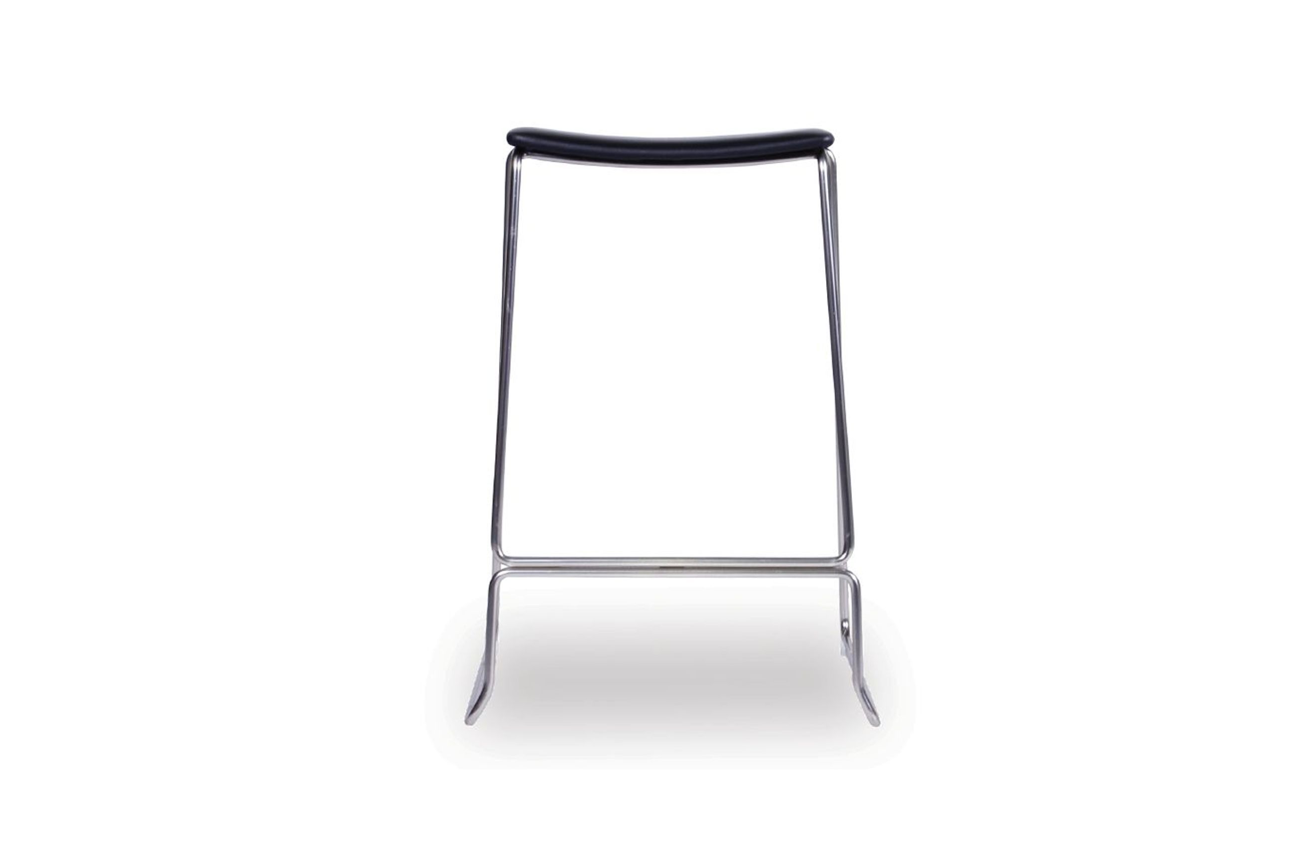 Ardent Stool - Brushed Steel - Black Pad