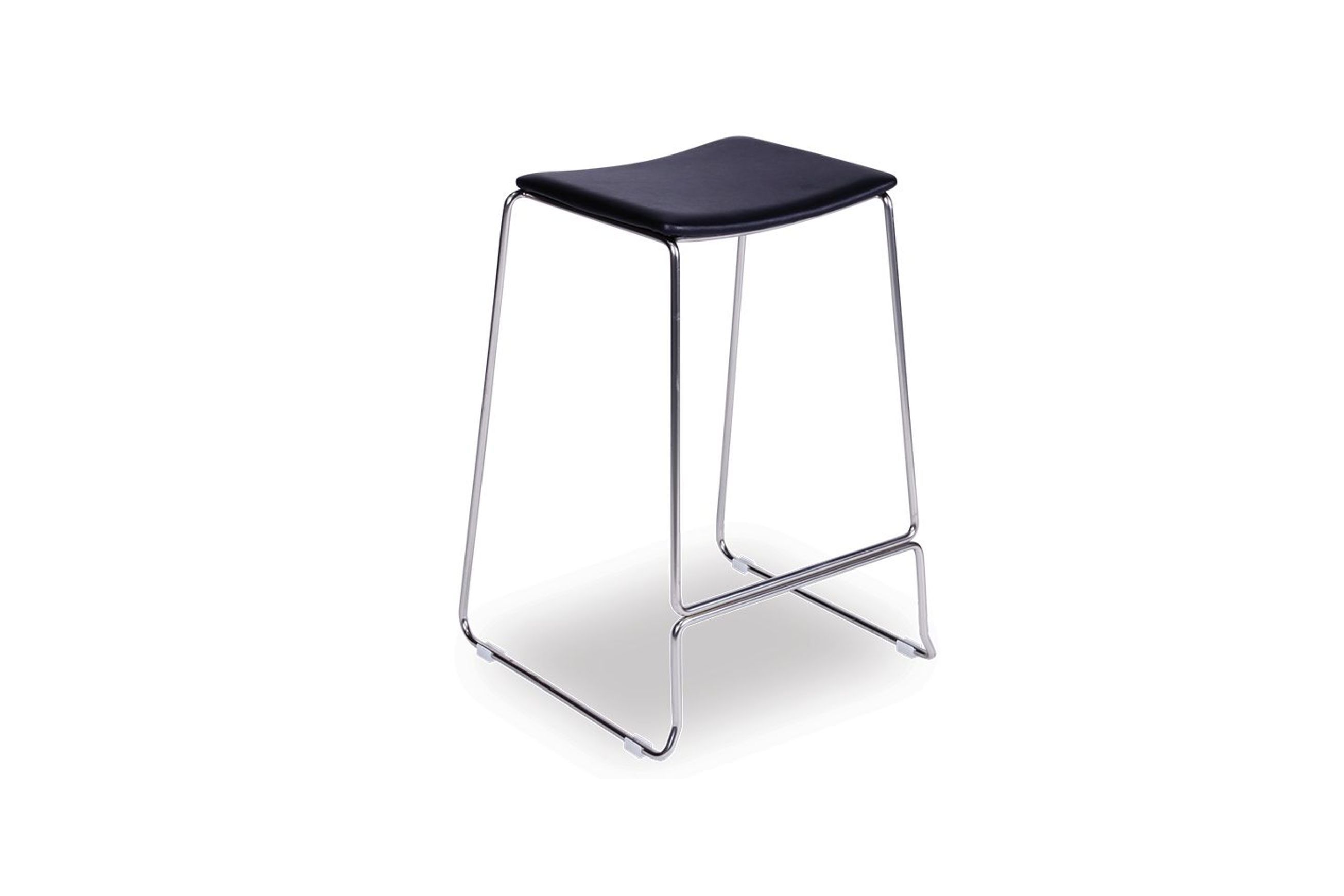 Ardent Stool - Brushed Steel - Black Pad