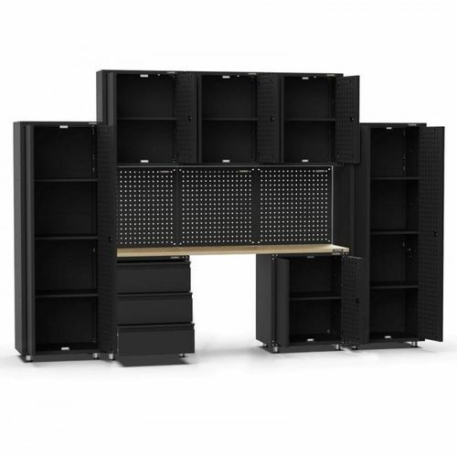 Black Workshop Garage Storage Cabinet Set | GS-D10