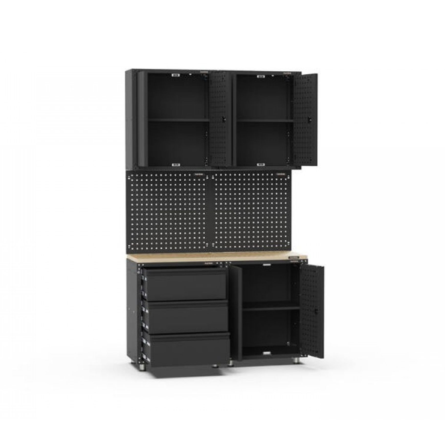 Black Workshop Garage Storage Cabinet Set | GS-D7
