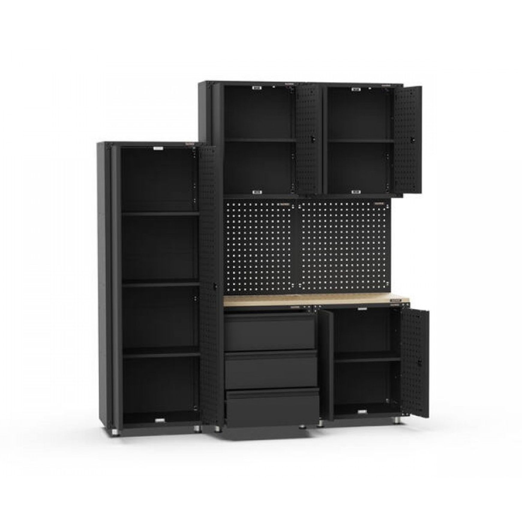 Black Workshop Garage Storage Cabinet Set | GS-D8