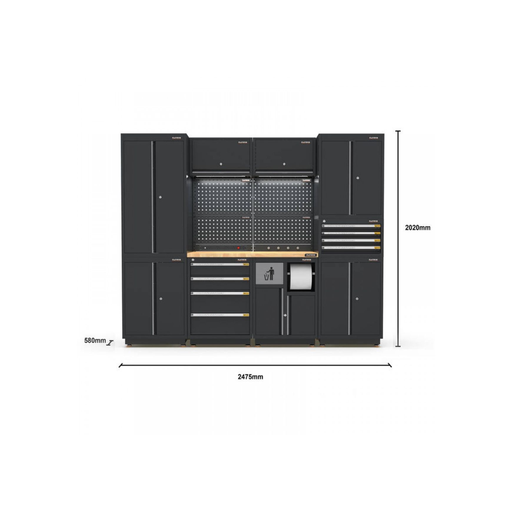 Pro Series Black Garage Storage Cabinet Set | GS30-21P
