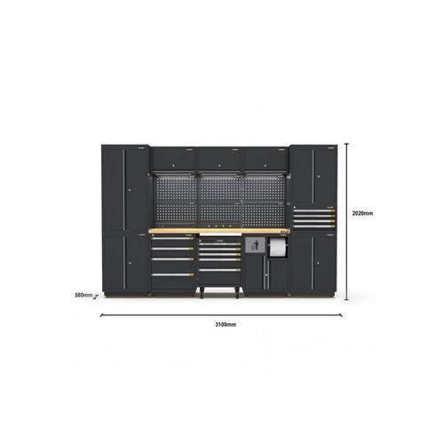 Pro Series Black Garage Storage Cabinet Set | GS30-27P