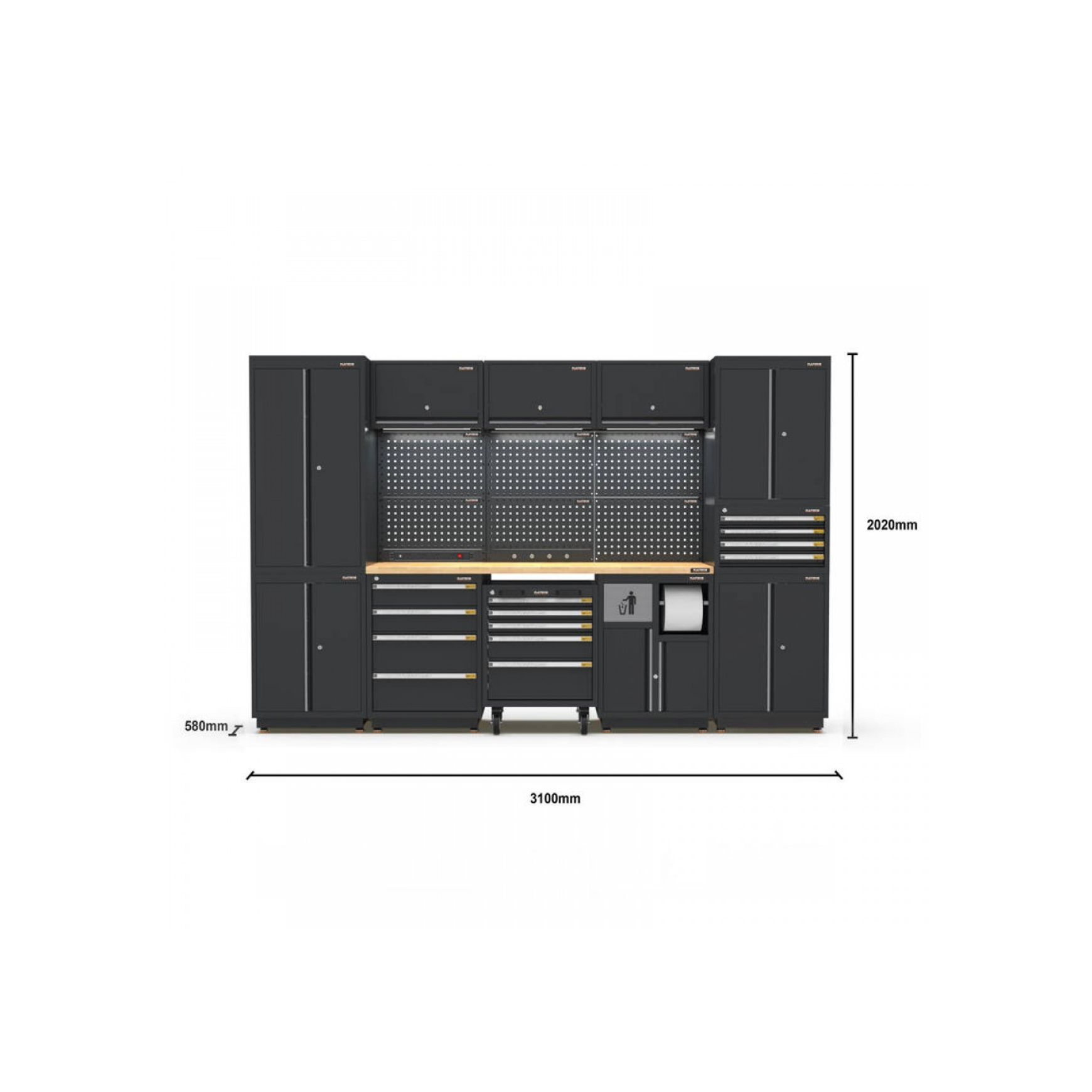 Pro Series Black Garage Storage Cabinet Set | GS30-27P