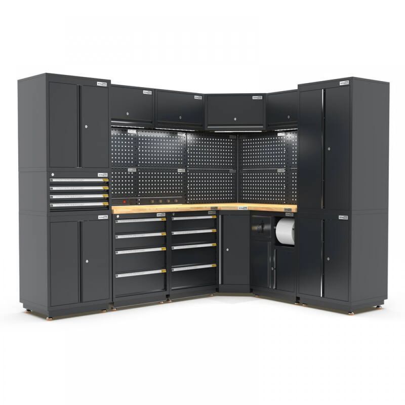 Pro Series Black Garage Storage Cabinet | GS30-COR38P