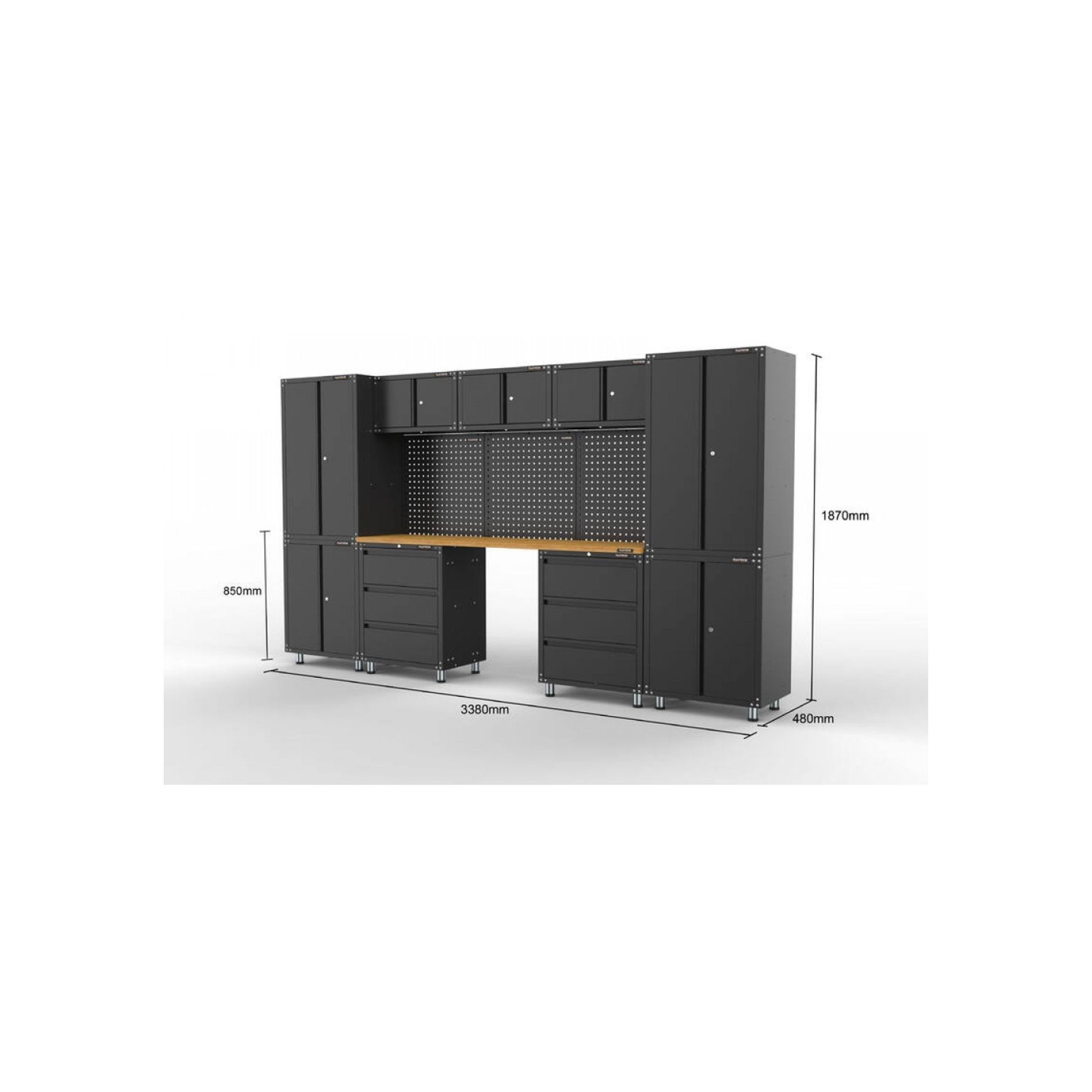 Black Workshop Garage Storage Cabinet Set | GS-D13