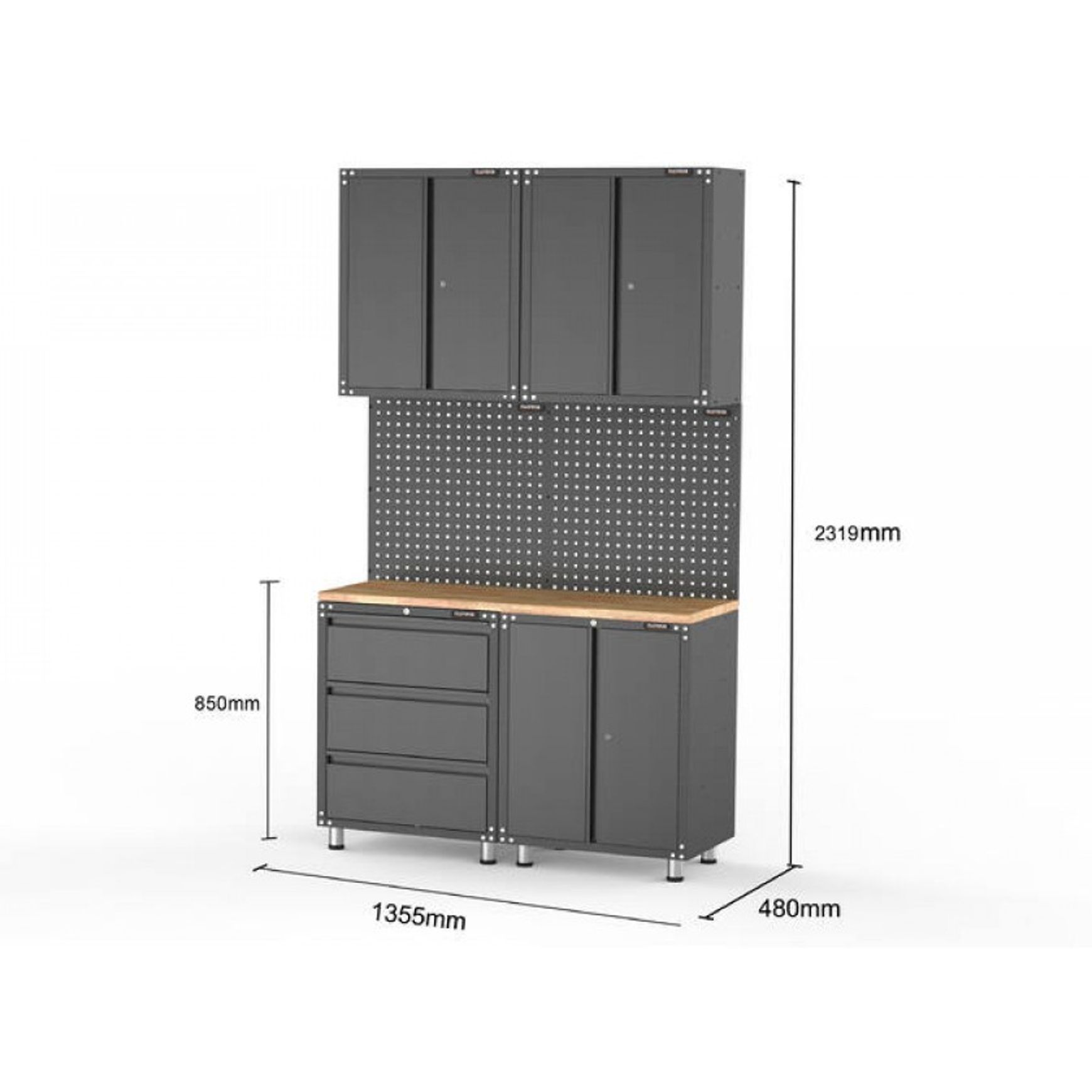Black Workshop Garage Storage Cabinet Set | GS-D7