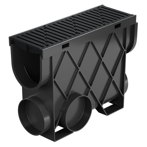 Storm Drain™ Slimline Pit with Black Heel Guard Grate