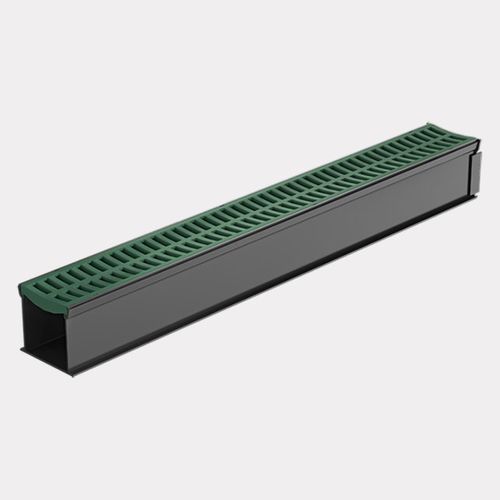 Rain Drain™ Trade – 1m w/ Green Plastic Grate & Joiner