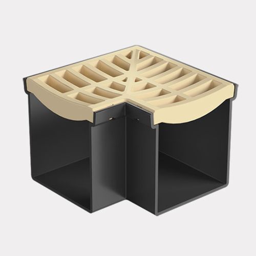 Rain Drain™ Trade – Corner with Sandstone Plastic Grate