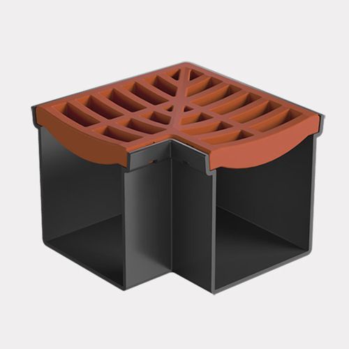 Rain Drain™ Trade – Corner w/ Terracotta Plastic Grate