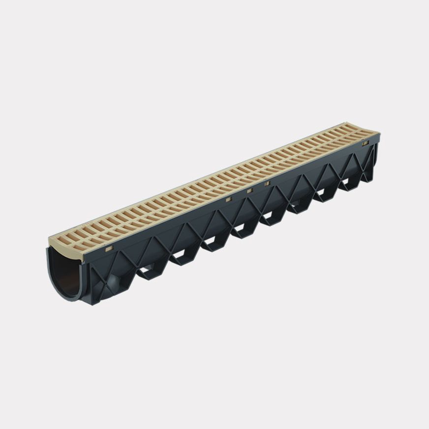 Storm Drain™ – 1m complete with Sandstone Plastic Grate