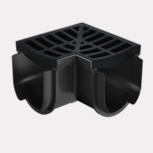 Storm Drain™ – Corner with Black Plastic Grate