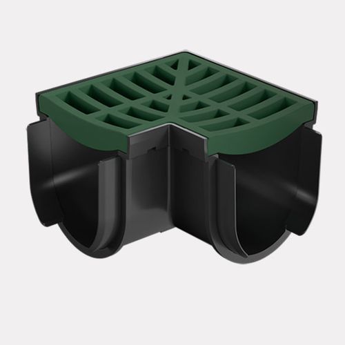 Storm Drain™ – Corner with Green Plastic Grate