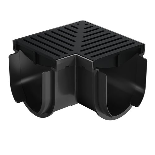 Storm Drain™ – Corner Heel Guard Black Plastic Grate