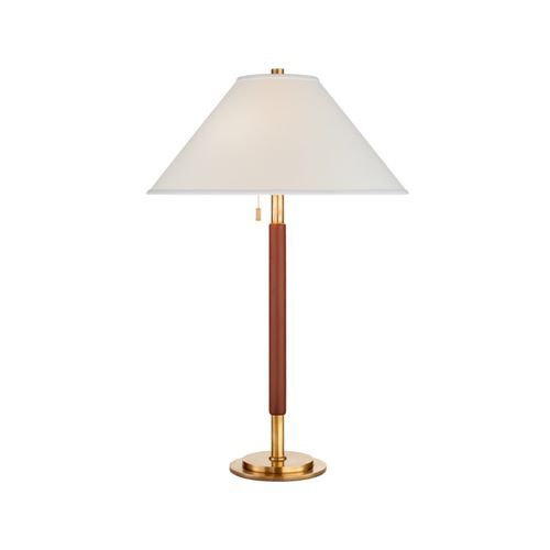 Garner Table Lamp – Natural Brass/Saddle