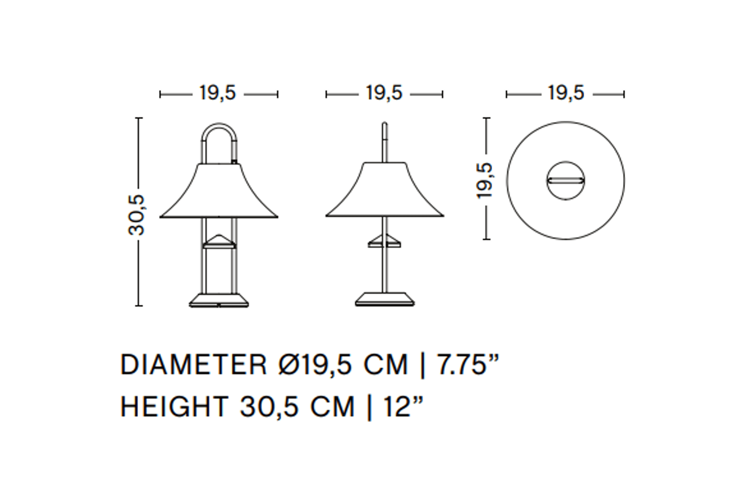Mousqueton Portable Lamp dimensions
