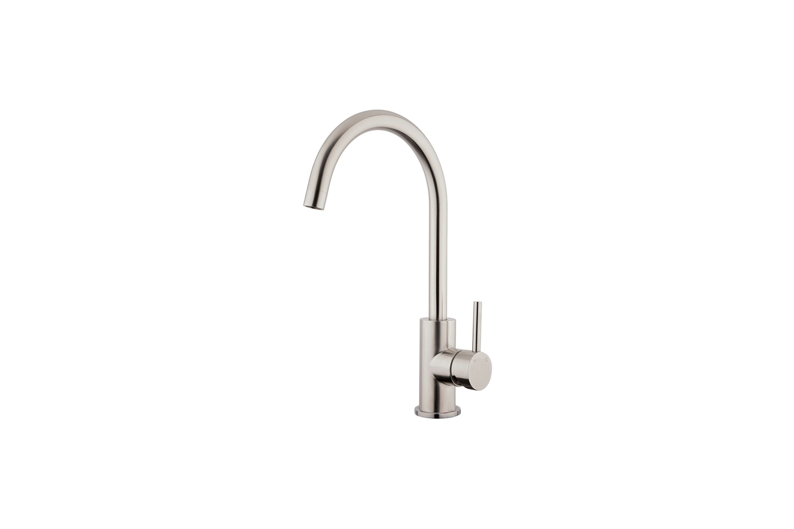 Stainless Minimal Gooseneck Sink Mixer