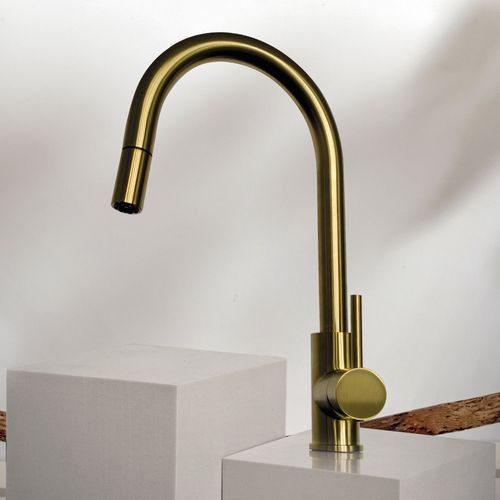 Voda Gooseneck Pull Out Sink Mixer with Cold Start