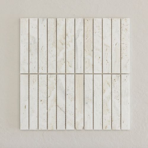 Superwhite Travertine Kit Kat Mosaic