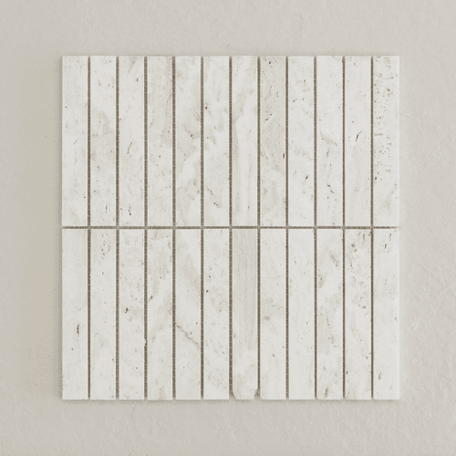 Superwhite Travertine Kit Kat Mosaic