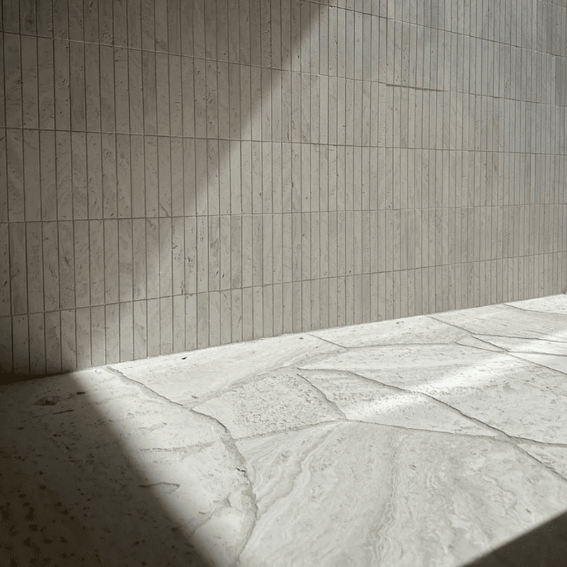 Superwhite Travertine Kit Kat Mosaic